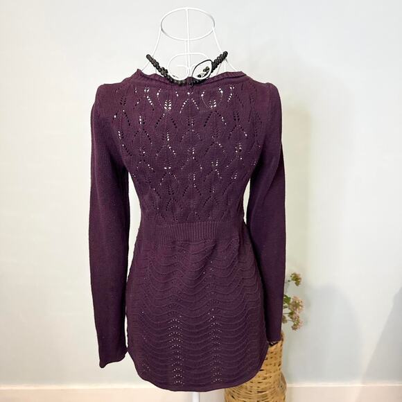 Cute vintage y2k purple babydoll sweater long sleeve blouse - Picture 5 of 6